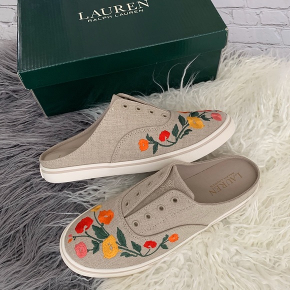 Ralph Lauren Jaida Linen Sneakers Shoe Slide 7 - Picture 3 of 8